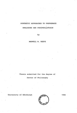 Synthetic Approaches to Prephenate Analogues And