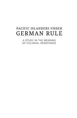 German Samoa: Early Disquiet 25 2