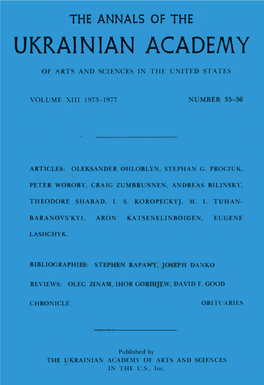 The Annals of UVAN, Volume XIII, 1973-1977, Number 35-36