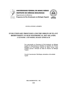 Evolutionary Processes and the Origin of Plant Biodiversity in Old Neotropical Sky-Islands: a Genomic and Model-Based Approach