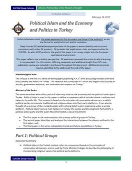 Political Islam and the Economy and Politics in Turkey