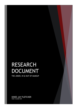 Research Document the Joker, in & out of Makeup