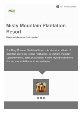 Misty Mountain Plantation Resort