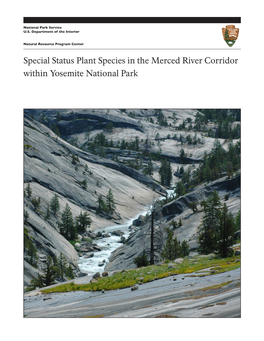 Special Status Plant Species in the Merced River Corridor Within Yosemite National Park on the COVER: Vernal Slab-Seep Community Near Merced Lake