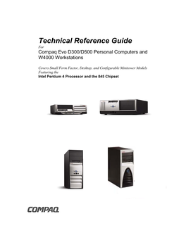 Technical Reference Guide for Compaq Evo D300/D500 Personal Computers and W4000 Workstations