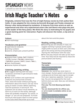 Irish Magic Teacher's Notes