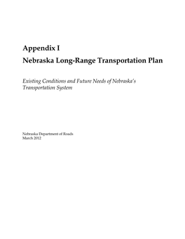 Appendix I Nebraska Long-Range Transportation Plan