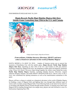 Magia Record Puella Magi Madoka Magica Side Story Mobile
