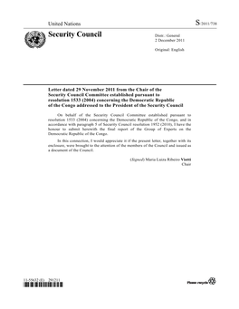 Security Council Distr.: General 2 December 2011