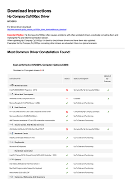Hp Compaq Cq1000pc Driver 8/13/2015
