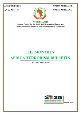 Monthly Africa Terrorism Bulletin-July 2020