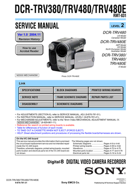 Dcr-Trv380/Trv480/Trv480e Rmt-831