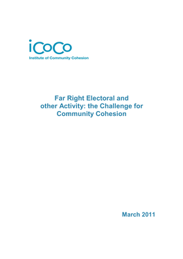 Far Right Electoral Activity and the Challenge to Cohesion