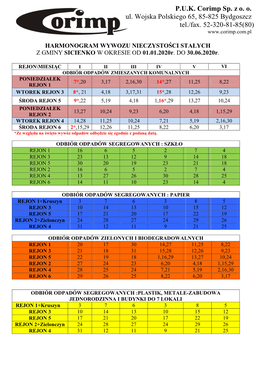 P.U.K. Corimp Sp. Z O. O. Ul. Wojska Polskiego 65, 85-825 Bydgoszcz Tel./Fax