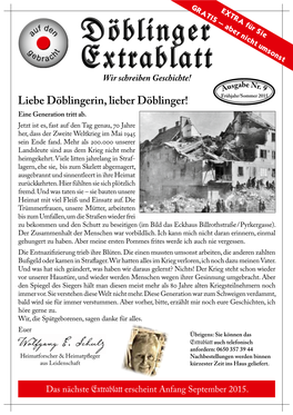 Döblinger Extrablatt Döblinger Extrablatt