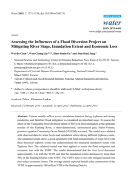 Assessing the Influences of a Flood Diversion Project on Mitigating River Stage, Inundation Extent and Economic Loss