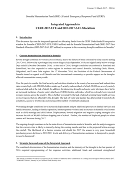 Integrated Approach to CERF-2017-UFE and SHF-2017-SA1 Allocations