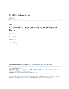 Chinese Evaluations of the U.S. Navy Submarine Force Gabriel Collins