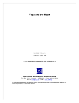 Yoga and the Heart