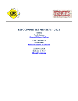 Lepc Committee Members – 2021