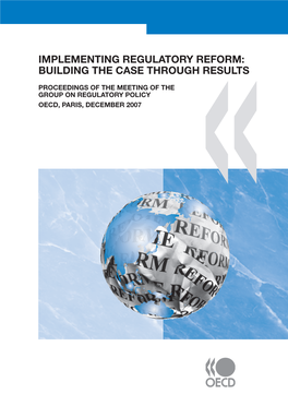 Implementing Regulatory Reform: Building the Case