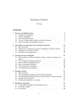 Stochastic Calculus