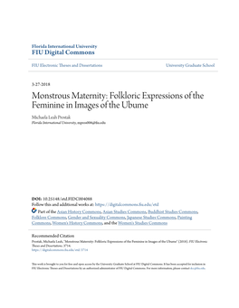 Folkloric Expressions of the Feminine in Images of the Ubume Michaela Leah Prostak Florida International University, Mpros006@Fiu.Edu