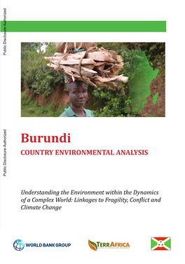 Burundi Country Environmental Analysis Public Disclosure Authorized