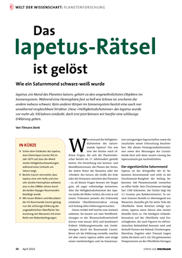 Iapetus-Rätsel Gelöst