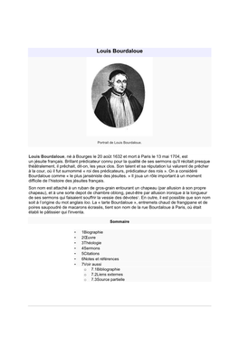 Louis Bourdaloue Wikipedia