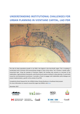 Understanding Institutional Challenges for Urban Planning in Vientiane Capital, Lao Pdr