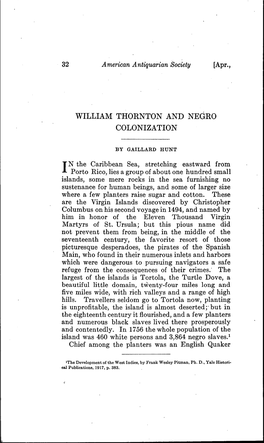 William Thornton and Negro Colonization