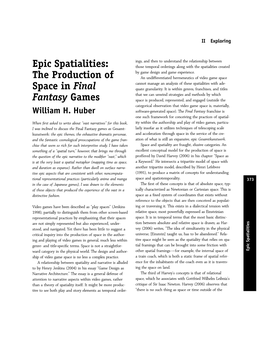 Epic Spatialities: the Production of Space in Final Fantasy Games