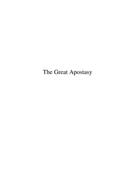 The Great Apostasy – Full Book