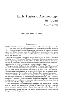 Early Historic Archaeology in Japan