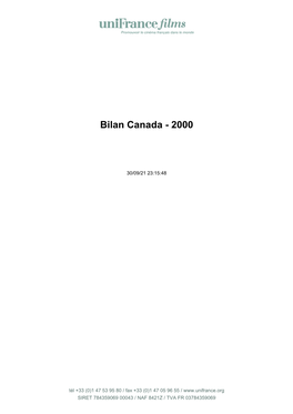 Bilan Canada - 2000