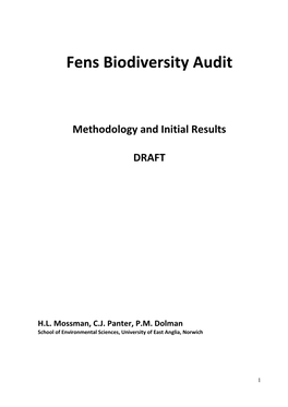 Fens Biodiversity Audit DRAFT