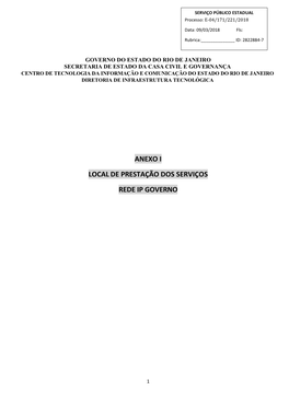 Anexo I Local De Prestação Dos Serviços Rede Ip Governo