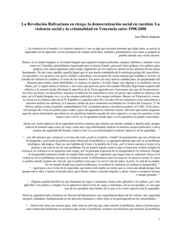 La Revolución Bolivariana En Riesgo, La Democratización Social En Cuestión