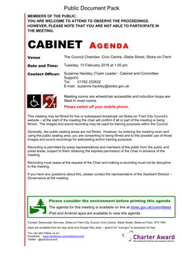 Agenda Document for Cabinet, 13/02/2018 13:00