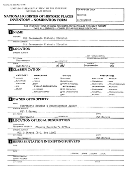 National Register of Historic Places Inventory -- Nomination Form Date Entered