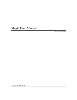 Magit User Manual for Version 2.13.0