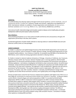 Senior Advisor, World Health Organization (WHO) Global Fellow, Ashoka: Innovators for Public Good Rev 9 Jan 2018