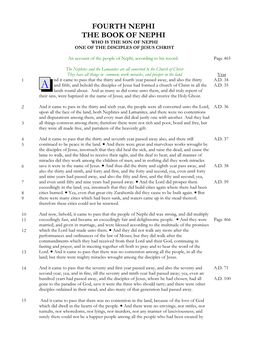 Fourth Nephi the Book of Nephi Who Is the Son of Nephi One of the Disciples of Jesus Christ