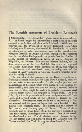The Scottish Ancestors of President Roosevelt