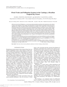 Floral Traits and Pollination Systems in the Caatinga, a Brazilian Tropical Dry Forest