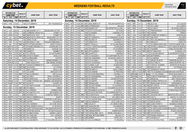 Weekend Football Results Weekend Football