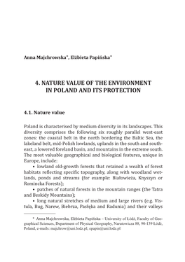 4. Nature Value of the Environment in Poland and Its Protection