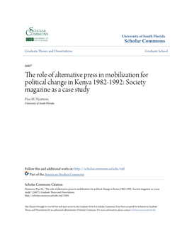 The Role of Alternative Press in Mobilization for Political Change In