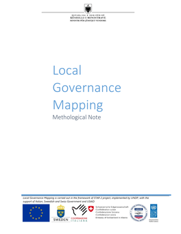 Local Governance Mapping Is Carried out in the Framework of STAR 2 Project, Implemented by UNDP, with the Support of Italian, Sweedish and Swiss Government and USAID
